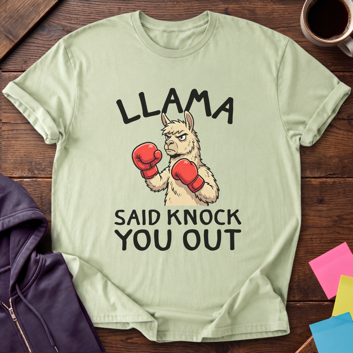 Llama Said Knock You Out T-Shirt — Pistachio