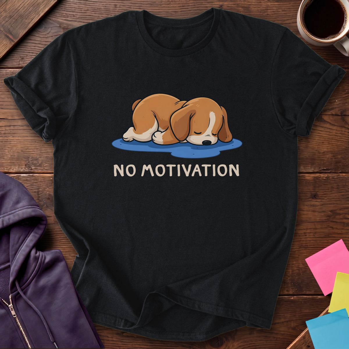 No Motivation Found T-Shirt — Black