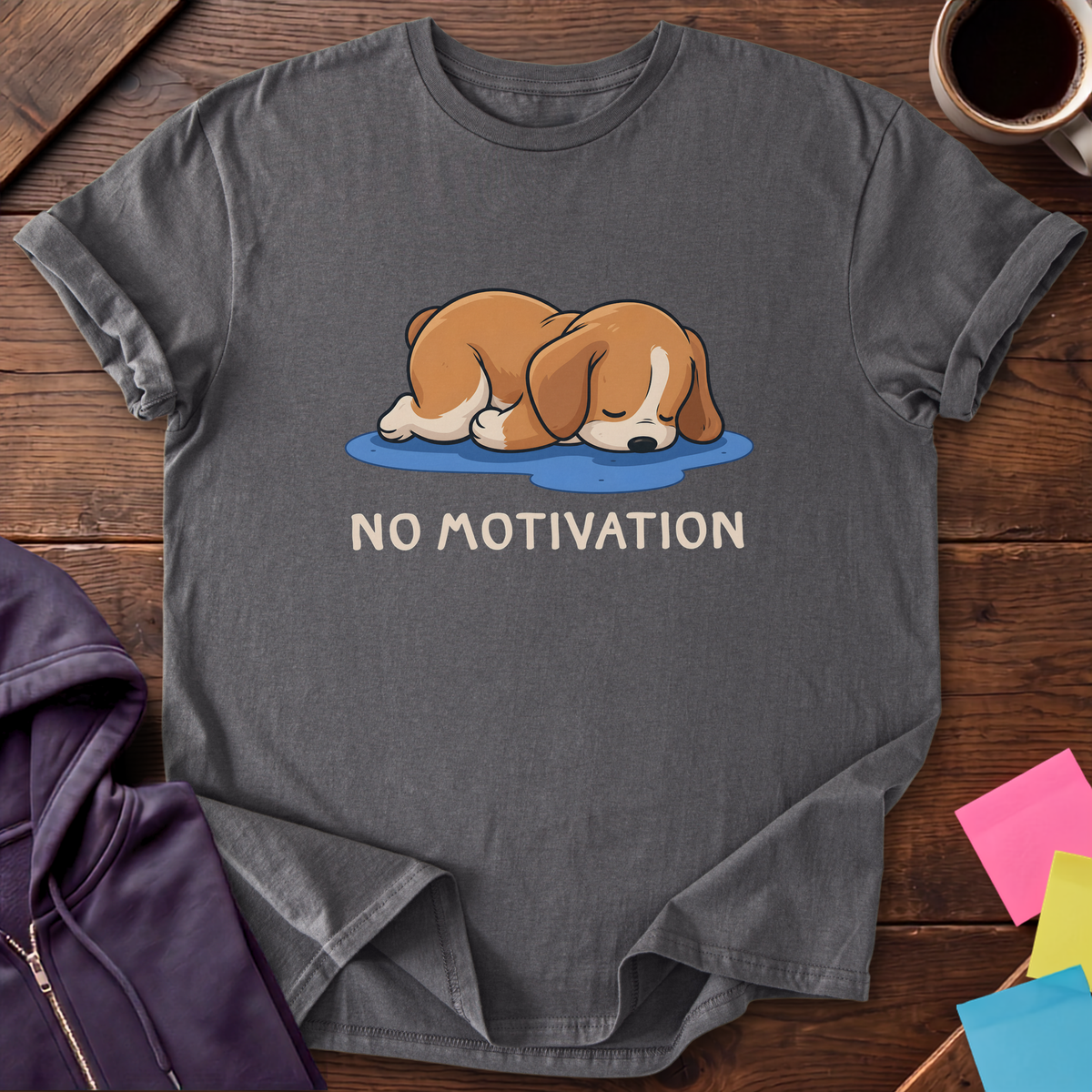 No Motivation Found T-Shirt — Charcoal