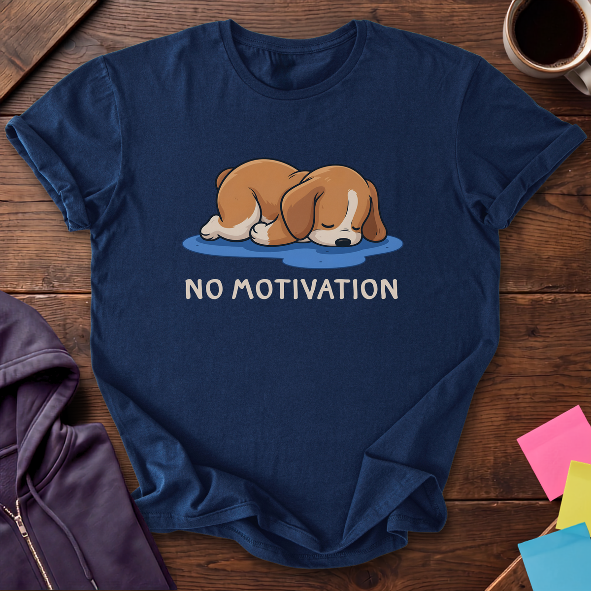 No Motivation Found T-Shirt — Navy