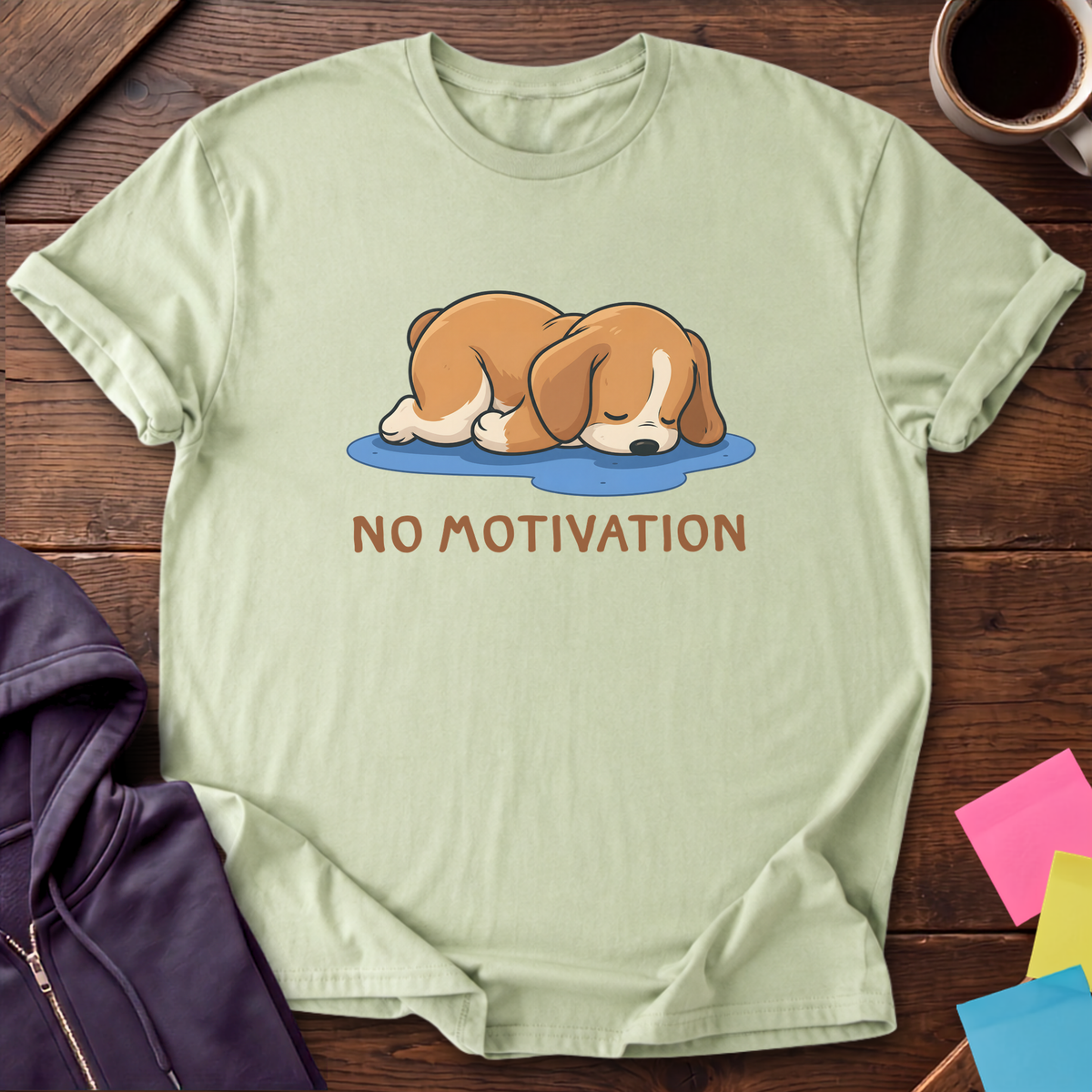 No Motivation Found T-Shirt — Pistachio