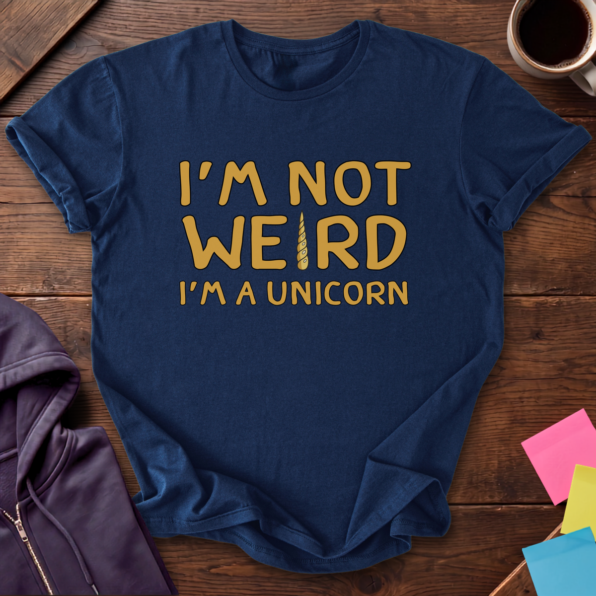 Not Weird, Just Unicorn T-Shirt — Navy