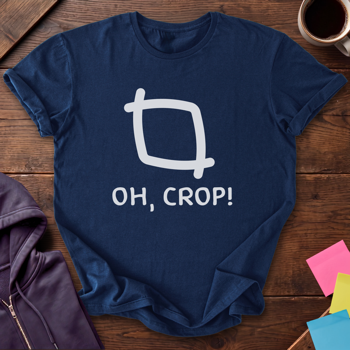Oh Crop T-Shirt — Navy