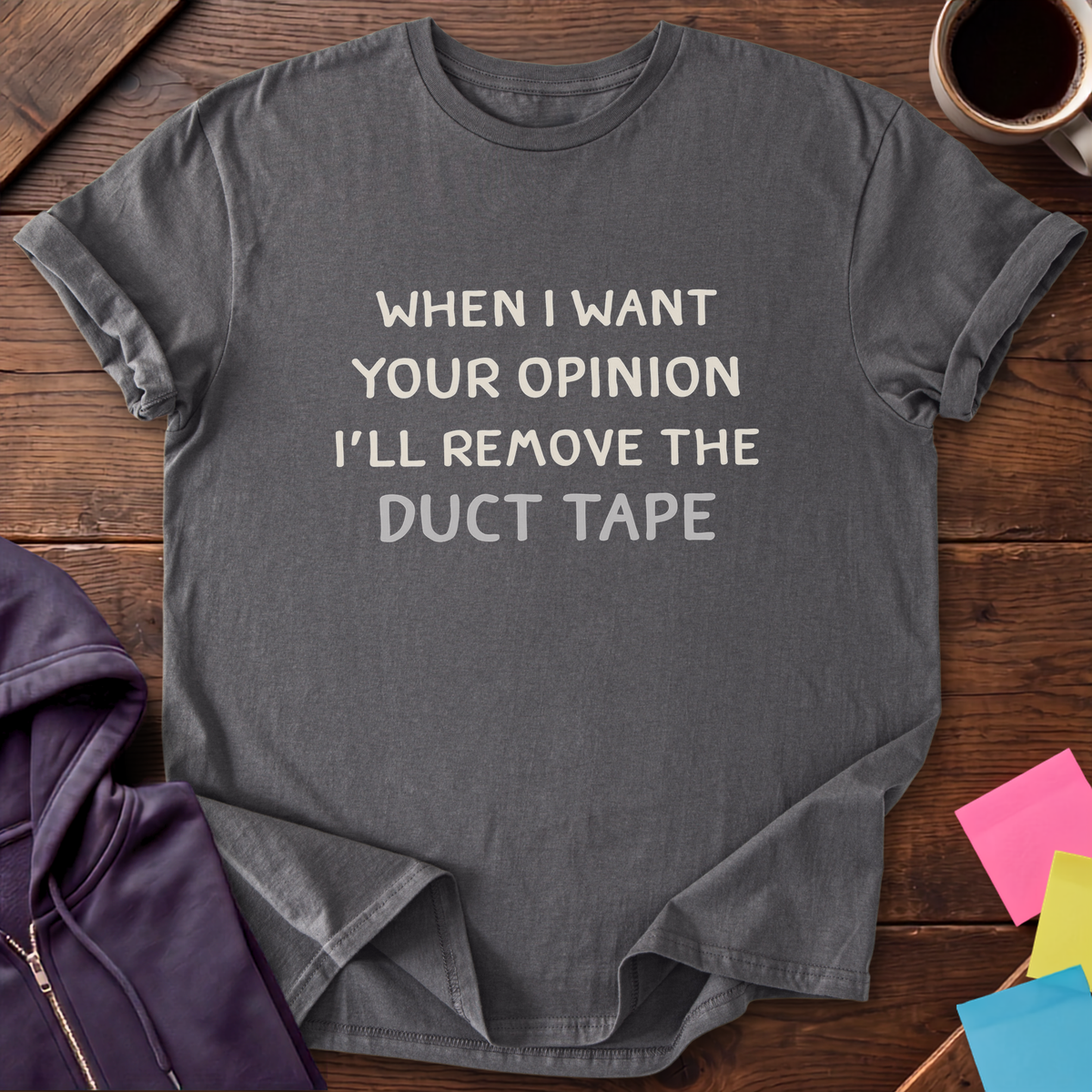 Opinion Duct Tape T-Shirt — Charcoal
