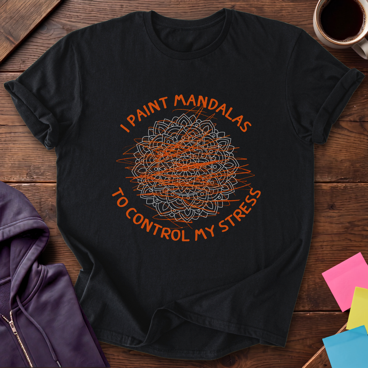 Paint Mandalas T-Shirt — Black