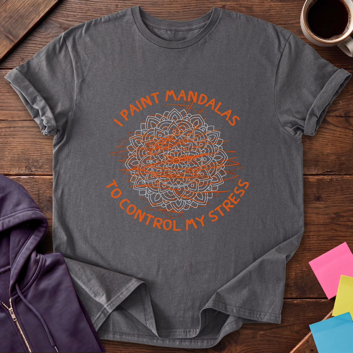 Paint Mandalas T-Shirt — Charcoal
