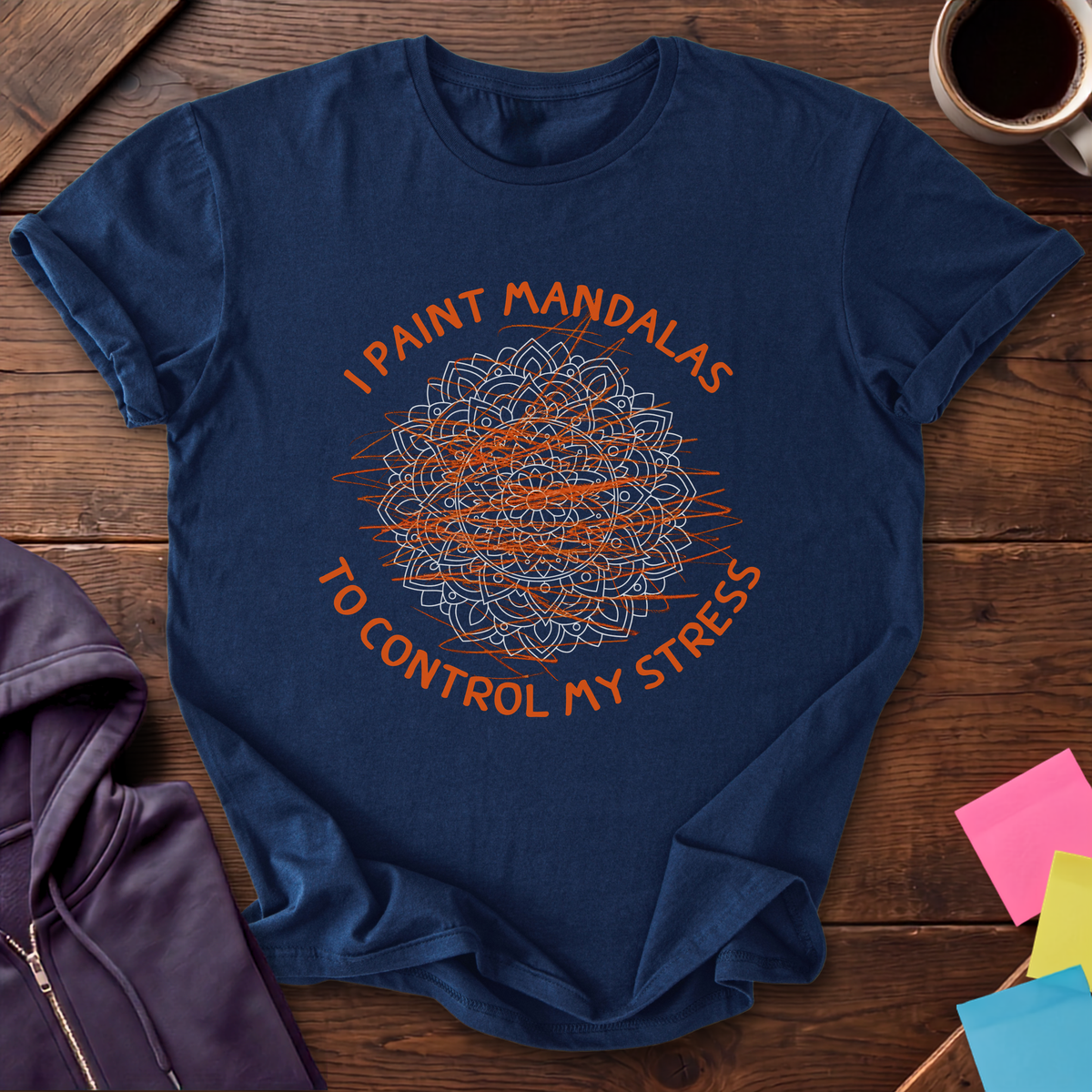 Paint Mandalas T-Shirt — Navy