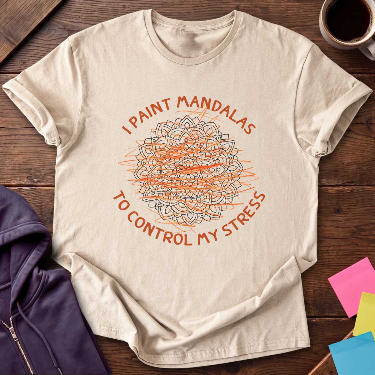 Paint Mandalas T-Shirt — Sand