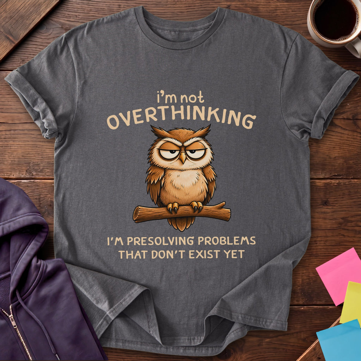 Problem Solving Owl T-Shirt — Charcoal
