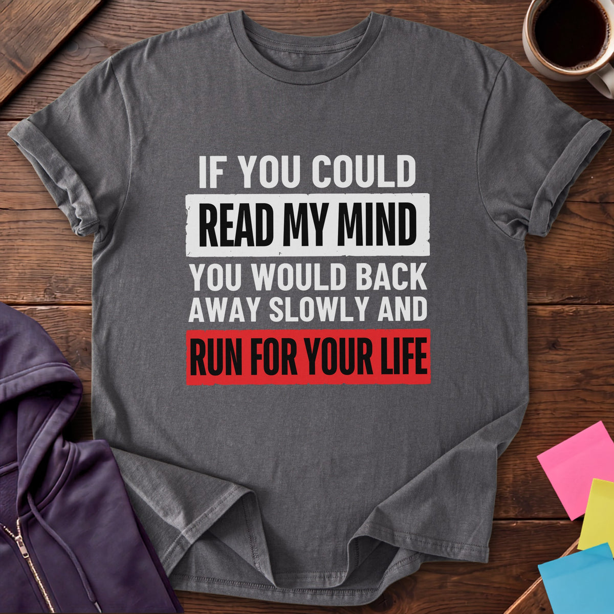 Read My Mind T-Shirt — Charcoal