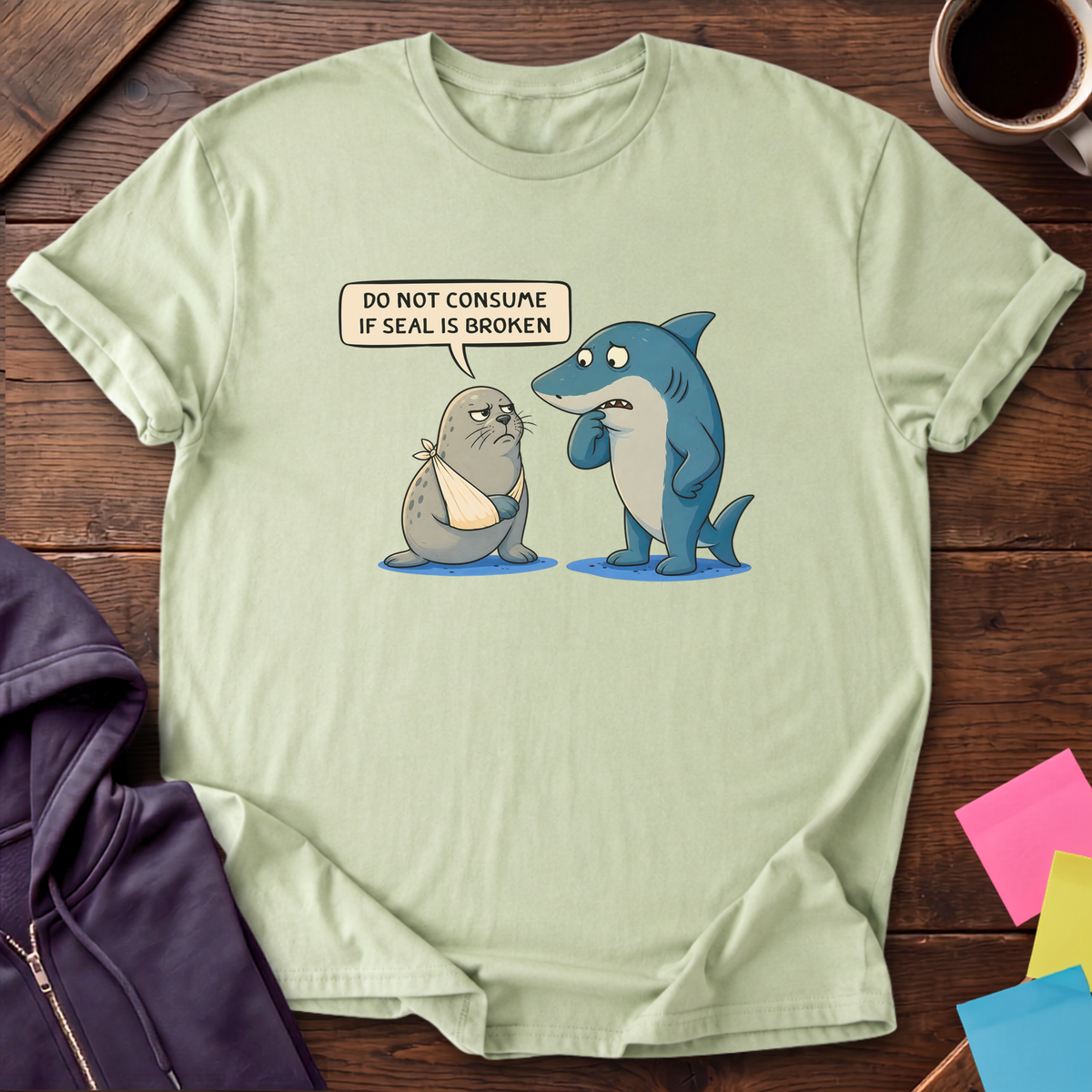 Seal Is Broken T-Shirt — Pistachio