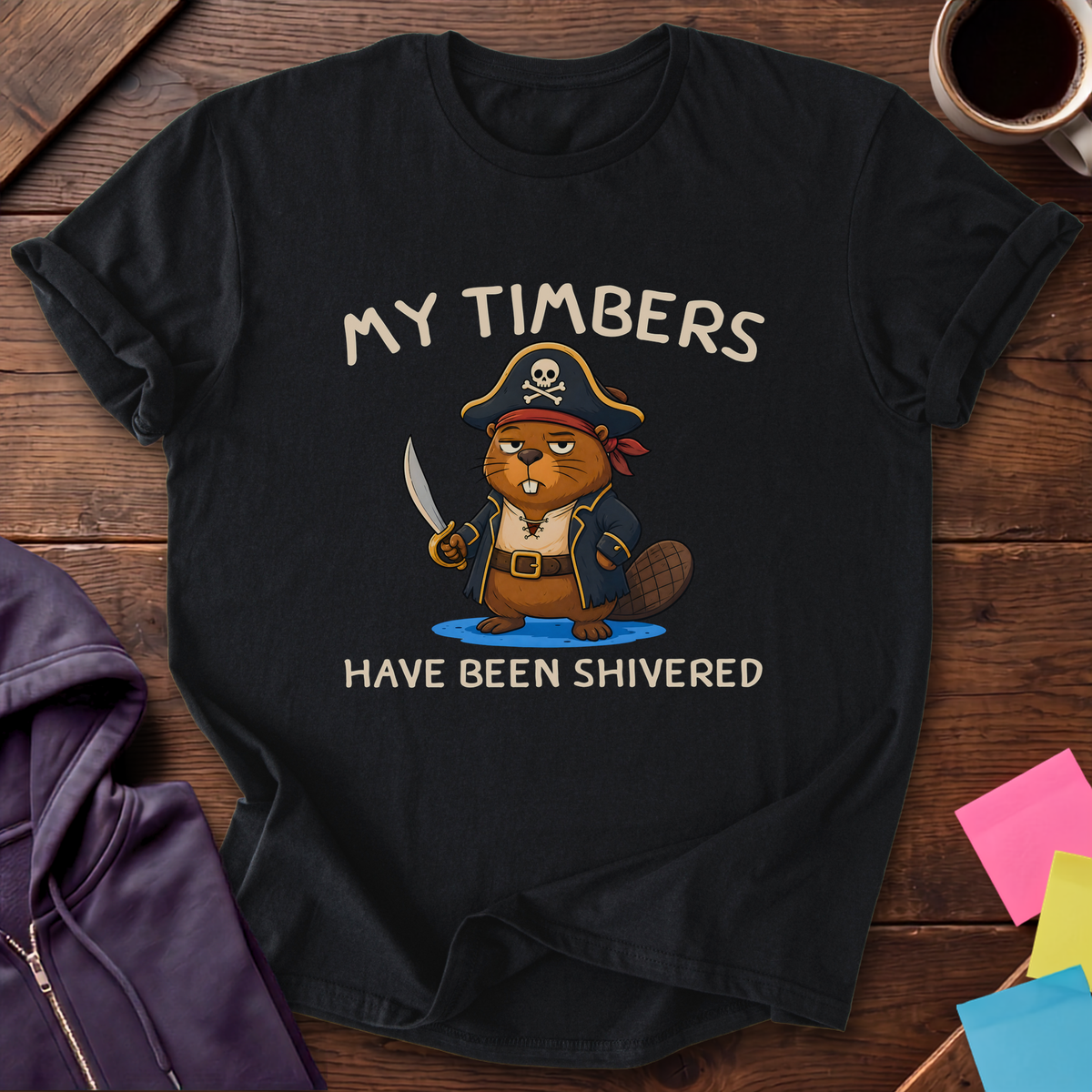 Shiver Me Timbers Beaver T-Shirt — Black