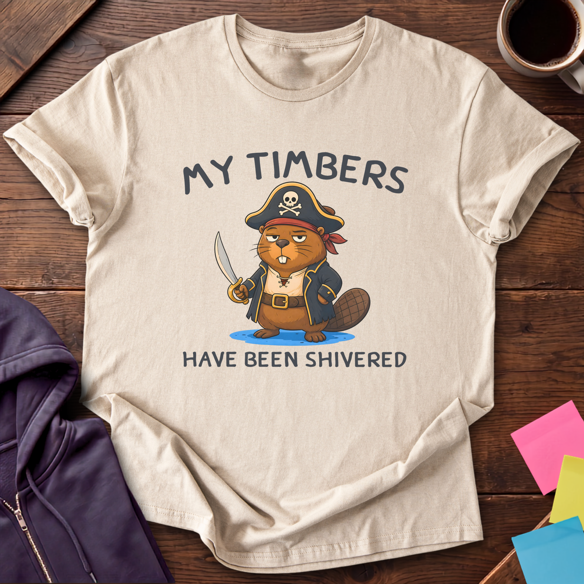 Shiver Me Timbers Beaver T-Shirt — Sand