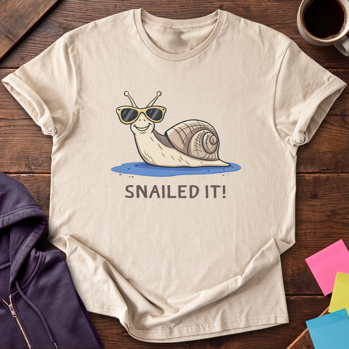 Snailed It T-Shirt — Sand
