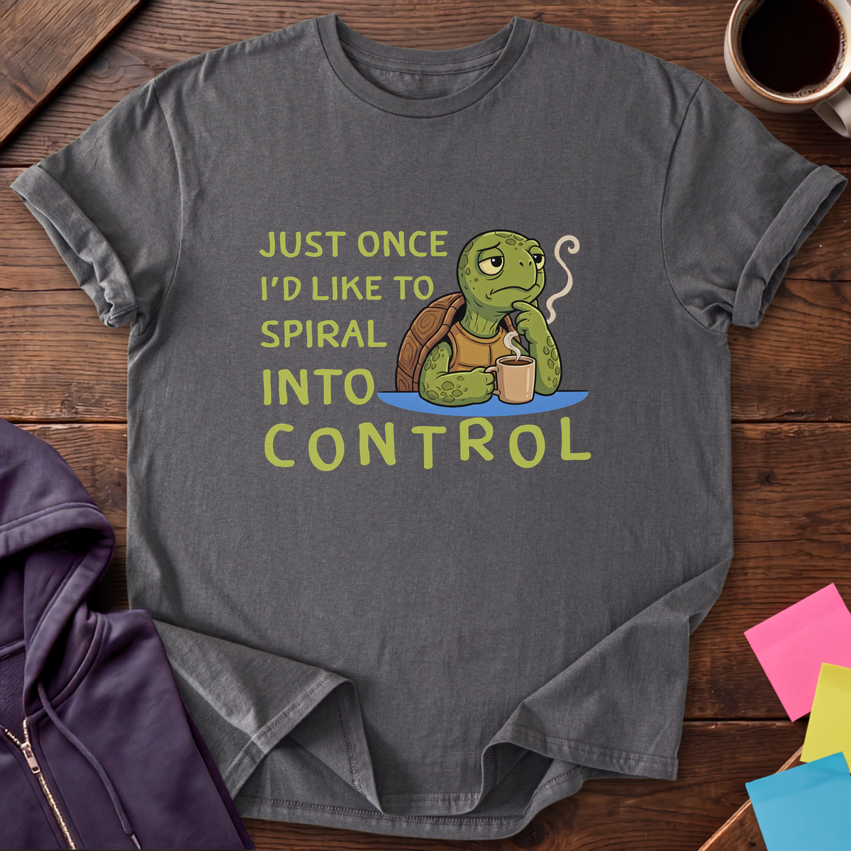 Spiral Into Control T-Shirt — Charcoal