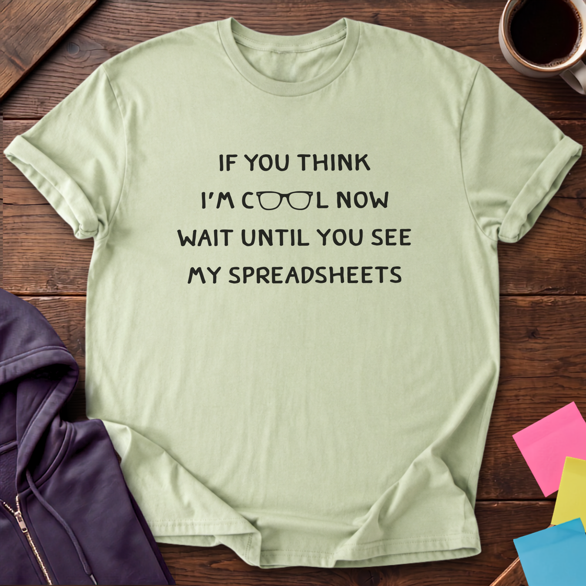 Spreadsheet Enthusiast T-Shirt — Pistachio