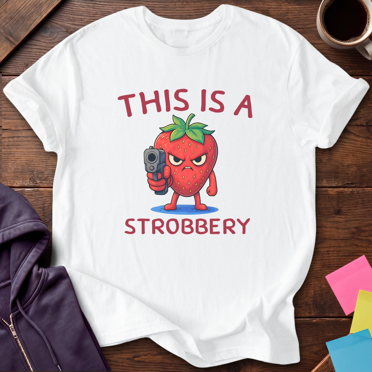 Strawberry Typo T-Shirt — White