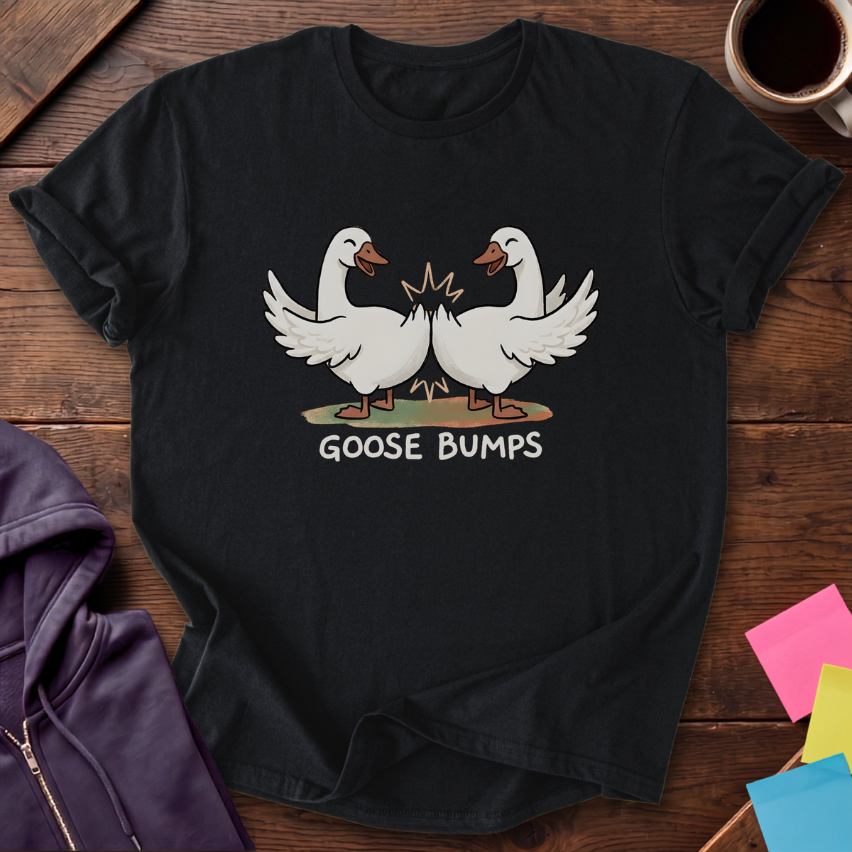 Suspicious Goose T-Shirt — Black