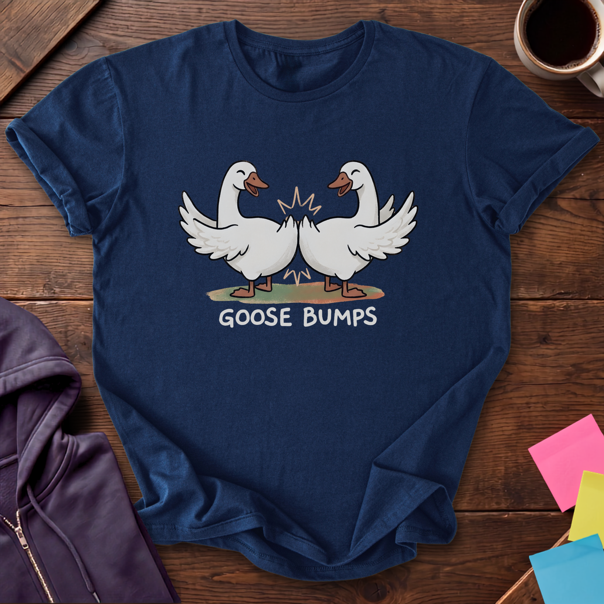 Suspicious Goose T-Shirt — Navy