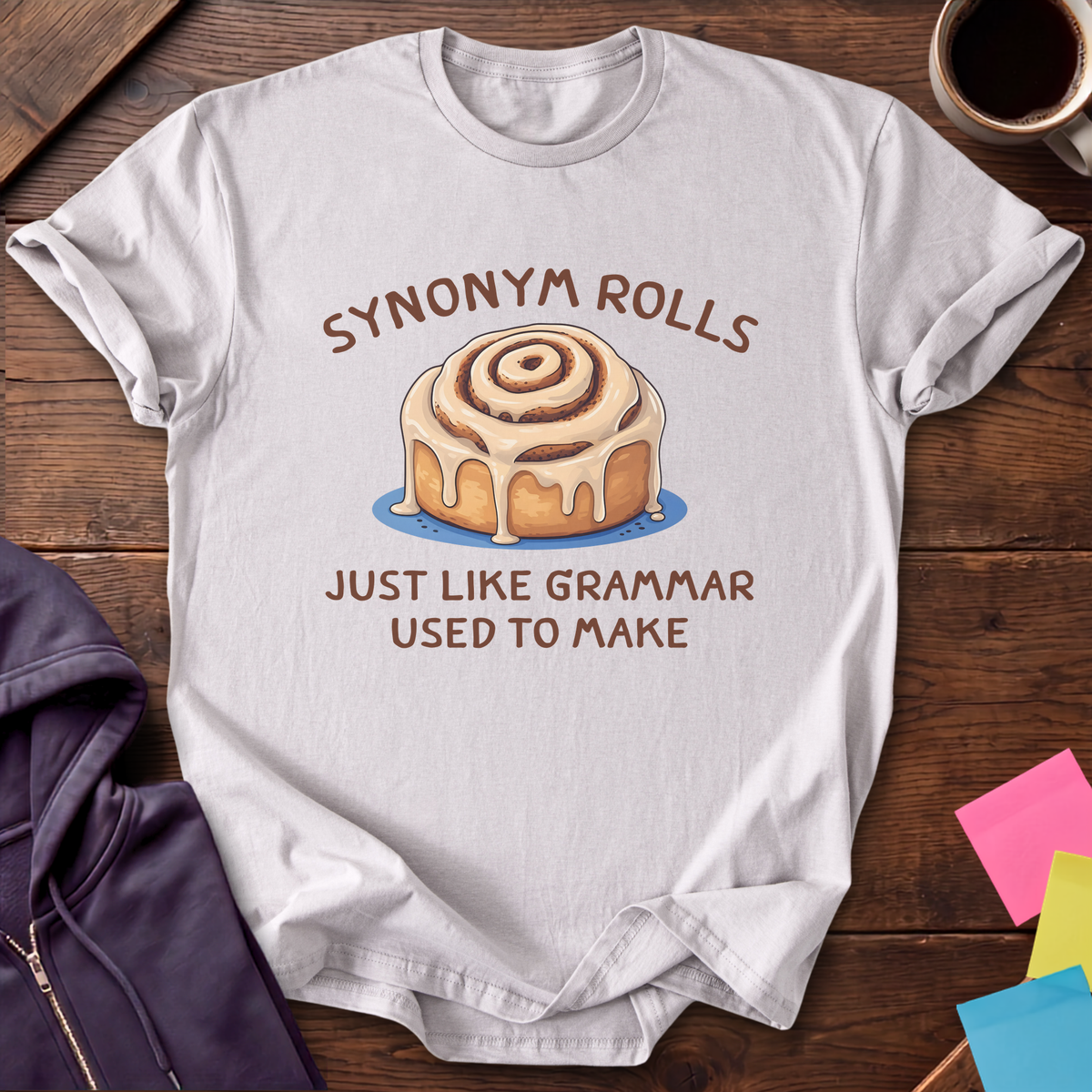 Synonym Rolls T-Shirt — Ice Grey