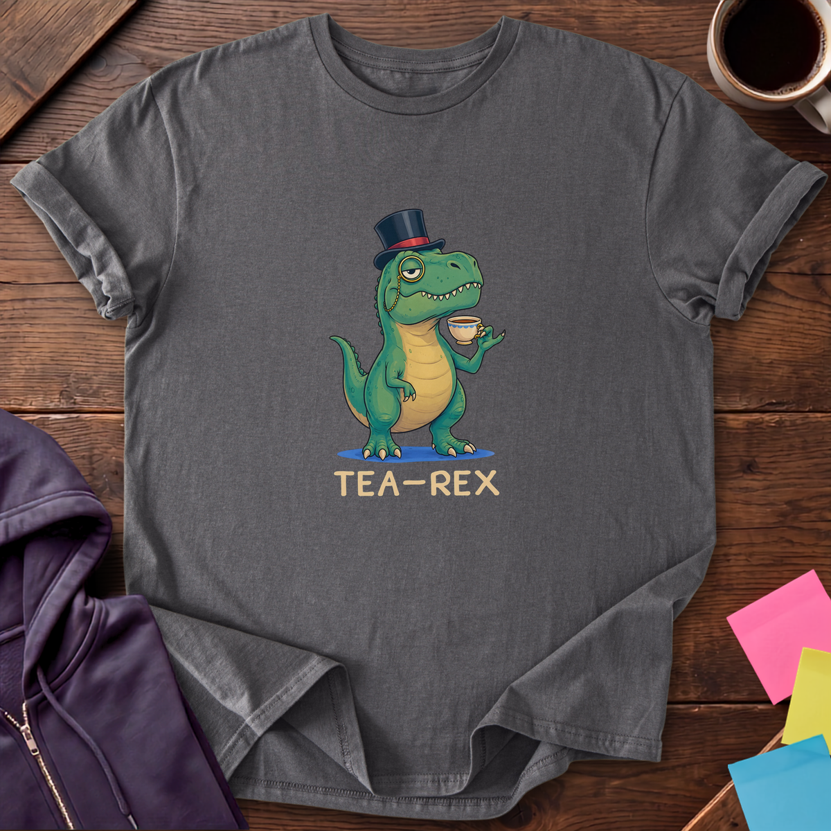 Tea Rex T-Shirt — Charcoal