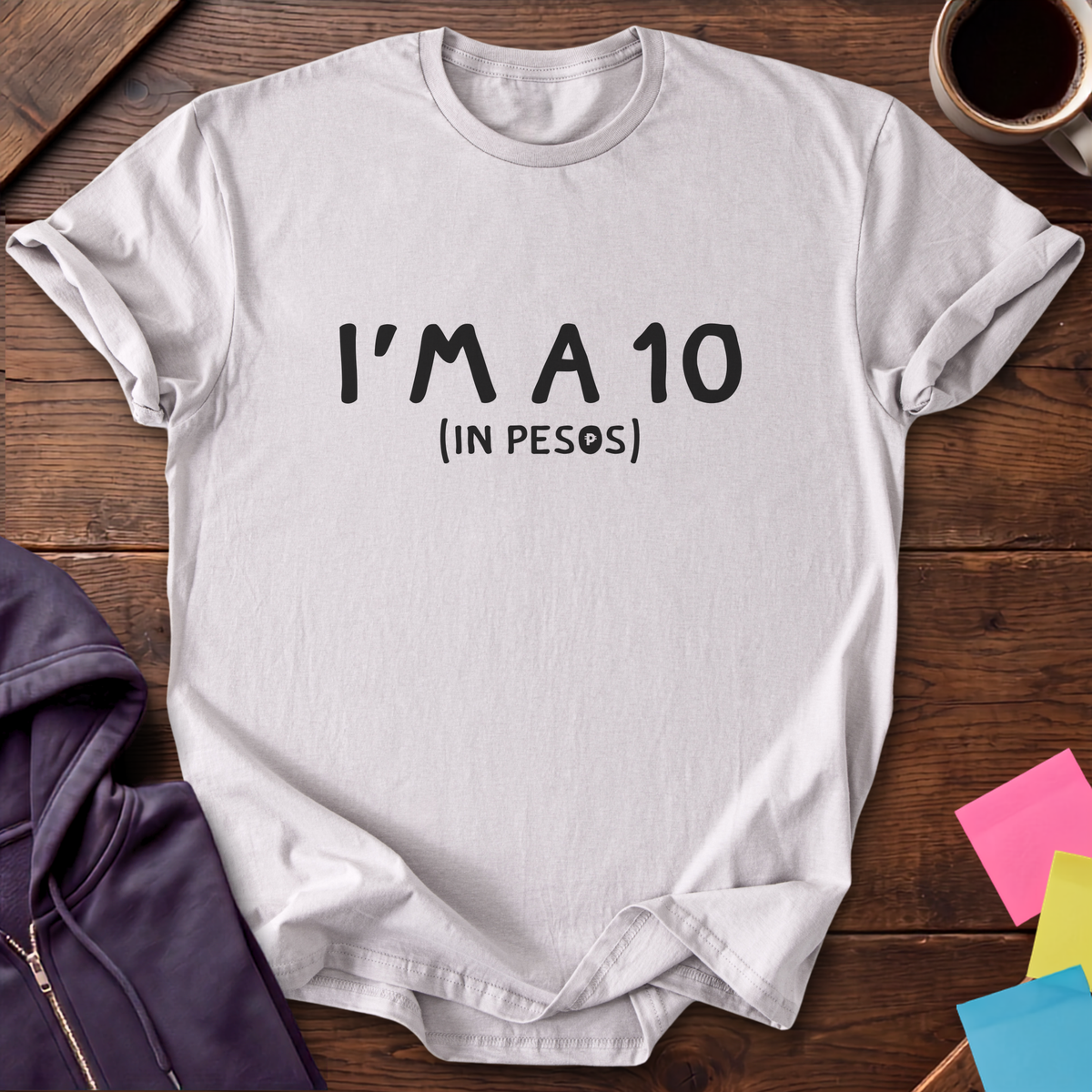 Ten Pesos T-Shirt — Ice Grey