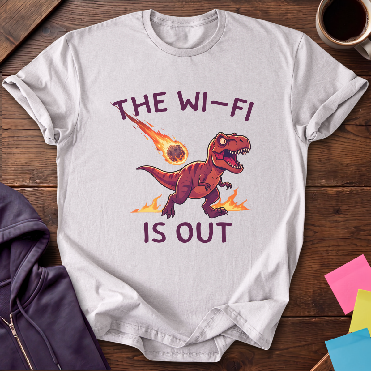 When Wifi's Out T-Shirt — Ice Grey
